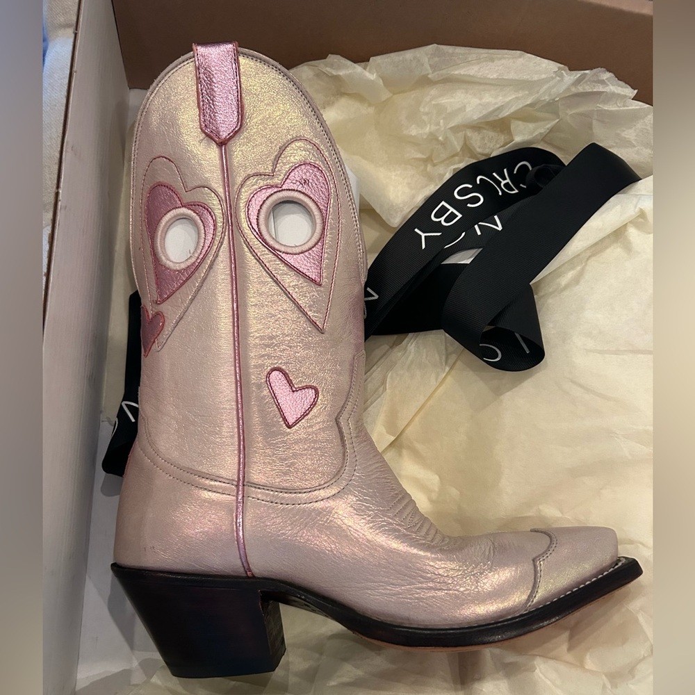 Miron Crosby Pink Lucy Iridescent Boots *Never Been Worn*